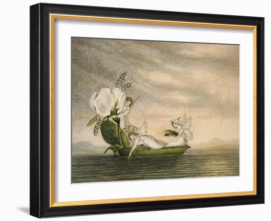 Fairies Floating Downstream in a Peapod-Amelia Jane Murray-Framed Giclee Print