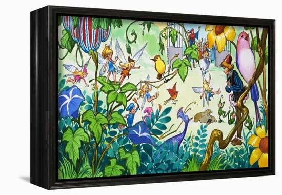 Fairies in the Garden-Jose Ortiz-Framed Giclee Print