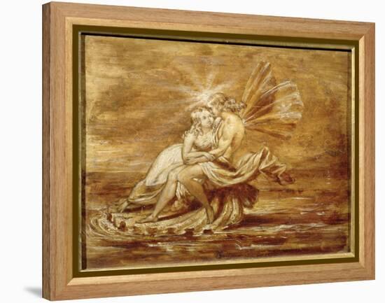 Fairies on a Shell (W/C)-Sir Joseph Noel Paton-Framed Premier Image Canvas