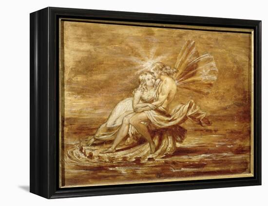 Fairies on a Shell (W/C)-Sir Joseph Noel Paton-Framed Premier Image Canvas