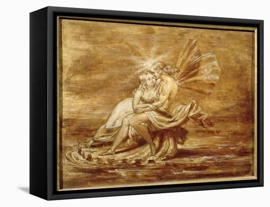 Fairies on a Shell (W/C)-Sir Joseph Noel Paton-Framed Premier Image Canvas