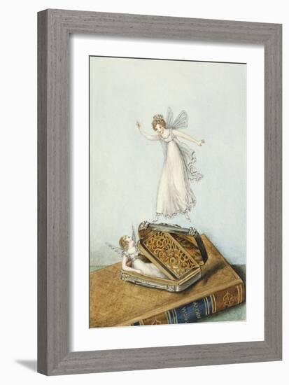 Fairies Playing with a Snuff Box Resting on a Book-Amelia Jane Murray-Framed Giclee Print