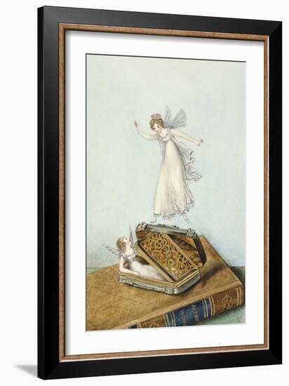 Fairies Playing with a Snuff Box Resting on a Book-Amelia Jane Murray-Framed Giclee Print