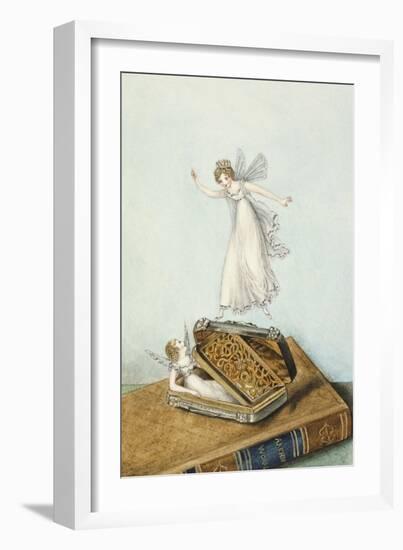 Fairies Playing with a Snuff Box Resting on a Book-Amelia Jane Murray-Framed Giclee Print