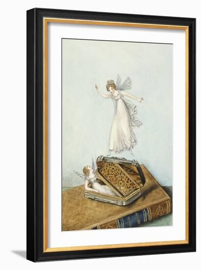 Fairies Playing with a Snuff Box Resting on a Book-Amelia Jane Murray-Framed Giclee Print