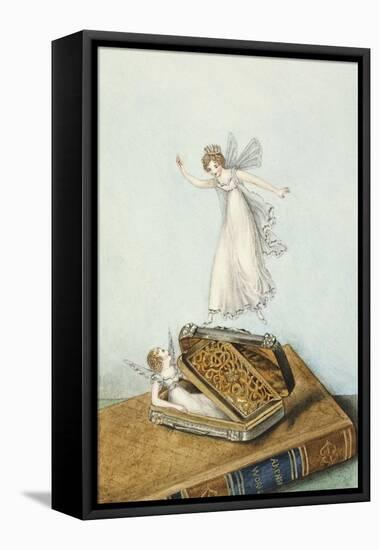 Fairies Playing with a Snuff Box Resting on a Book-Amelia Jane Murray-Framed Premier Image Canvas
