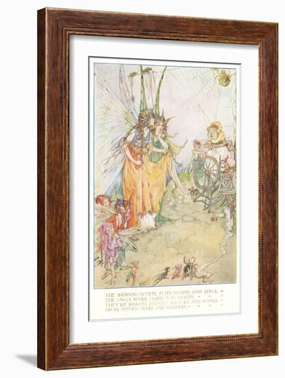 Fairies Spinning Spiderwebs-null-Framed Art Print