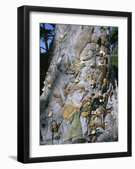 Fairies Tree Carving by Ola Cohn, 1931-4, Fitzroy Garden, Melbourne, Victoria, Australia-Ken Gillham-Framed Photographic Print