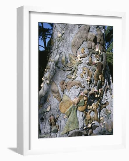 Fairies Tree Carving by Ola Cohn, 1931-4, Fitzroy Garden, Melbourne, Victoria, Australia-Ken Gillham-Framed Photographic Print