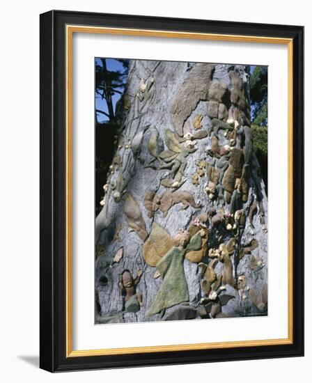 Fairies Tree Carving by Ola Cohn, 1931-4, Fitzroy Garden, Melbourne, Victoria, Australia-Ken Gillham-Framed Photographic Print