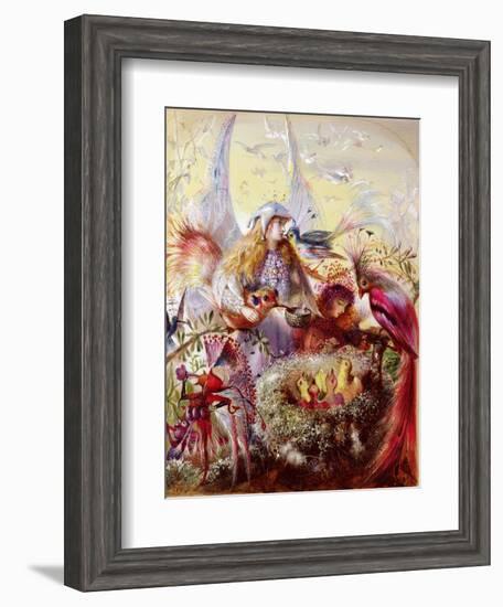 Fairies with Birds (W/C)-John Anster Fitzgerald-Framed Giclee Print