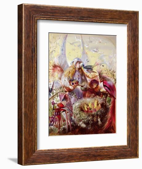 Fairies with Birds (W/C)-John Anster Fitzgerald-Framed Giclee Print