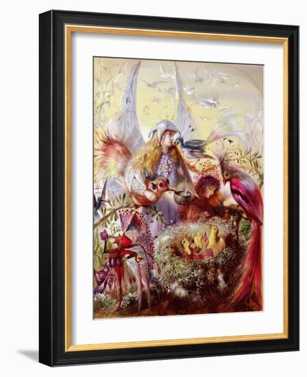 Fairies with Birds (W/C)-John Anster Fitzgerald-Framed Giclee Print