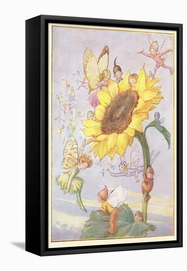 Fairies with Sunflower-null-Framed Stretched Canvas