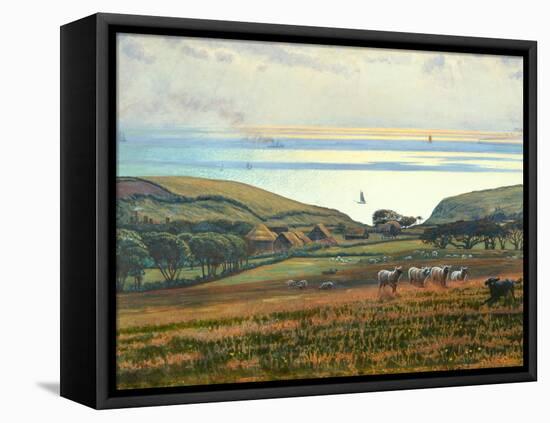 Fairlight Downs, Sunlight on the Sea-William Holman Hunt-Framed Premier Image Canvas