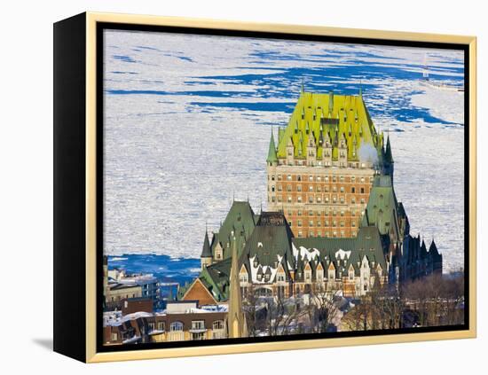 Fairmont Le Chateau Frontenac by St. Lawrence River, Quebec City, Canada-Keren Su-Framed Premier Image Canvas