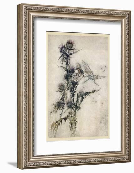 Fairy and Bee-Arthur Rackham-Framed Photographic Print