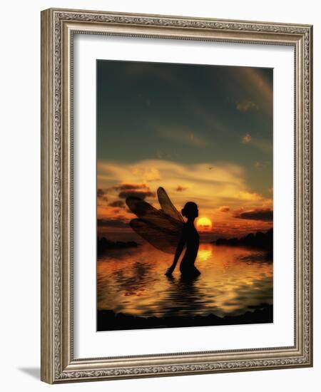 Fairy at Sunset-Julie Fain-Framed Art Print