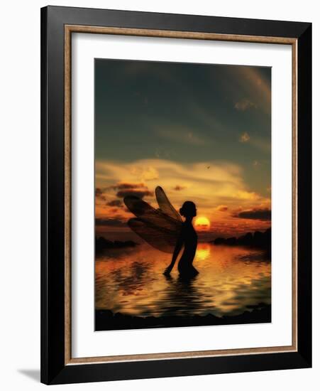 Fairy at Sunset-Julie Fain-Framed Art Print