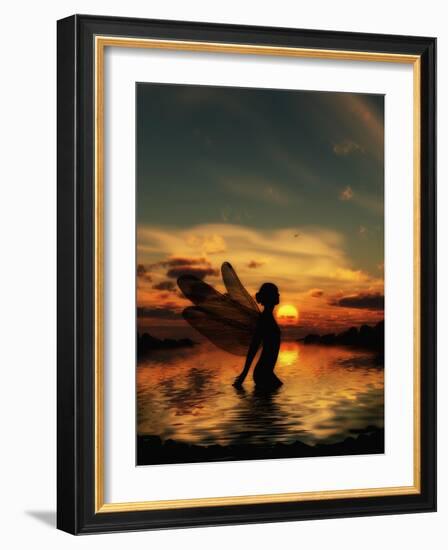 Fairy at Sunset-Julie Fain-Framed Art Print