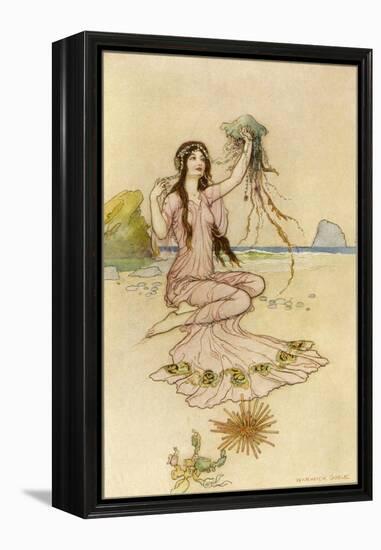 Fairy by the Sea-Warwick Goble-Framed Premier Image Canvas