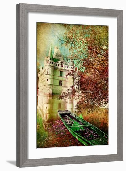 Fairy Castle - Artwork In Painting Style-Maugli-l-Framed Art Print