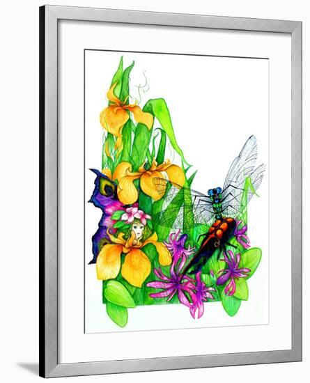 Fairy, Dragonfly and Beetle-Maylee Christie-Framed Giclee Print