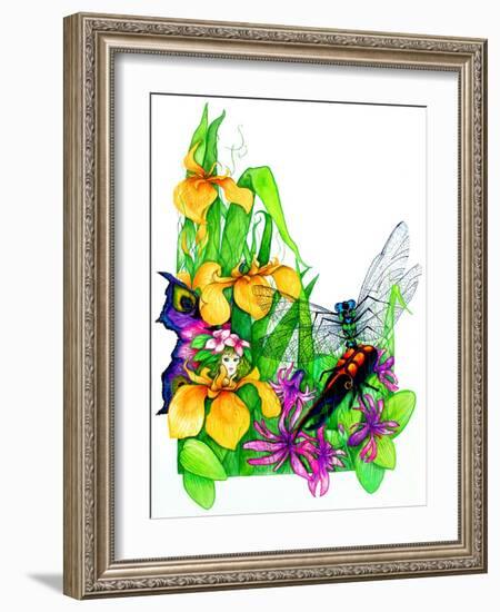 Fairy, Dragonfly and Beetle-Maylee Christie-Framed Giclee Print