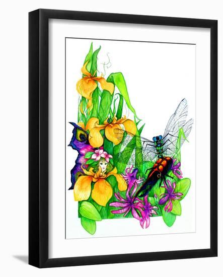 Fairy, Dragonfly and Beetle-Maylee Christie-Framed Giclee Print