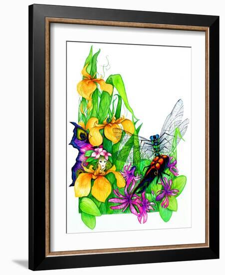 Fairy, Dragonfly and Beetle-Maylee Christie-Framed Giclee Print