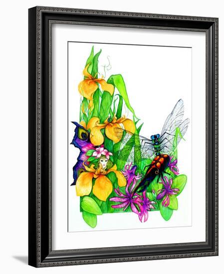 Fairy, Dragonfly and Beetle-Maylee Christie-Framed Giclee Print