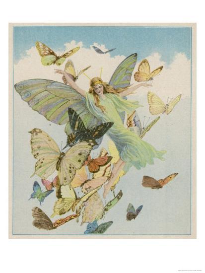 Fairy Flying With Butterflies Giclee Print By Artcom