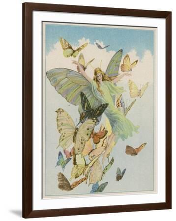 ○fairy butterfly  絵画原画　　　特価 Fairy Flying with Butterflies' Photographic Print | Art.com