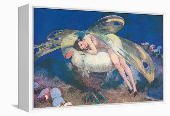 Fairy on Mushroom-null-Framed Stretched Canvas