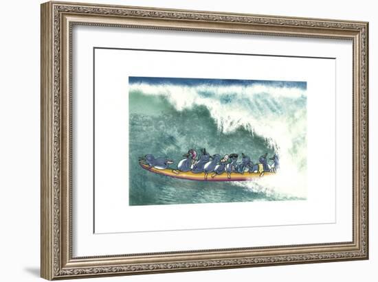 Fairy Penguins Surfing-FS Studio-Framed Giclee Print