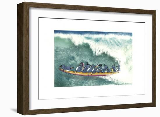 Fairy Penguins Surfing-FS Studio-Framed Giclee Print