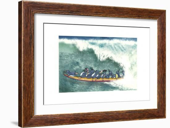 Fairy Penguins Surfing-FS Studio-Framed Giclee Print