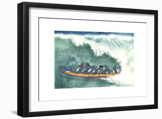 Fairy Penguins Surfing-FS Studio-Framed Giclee Print