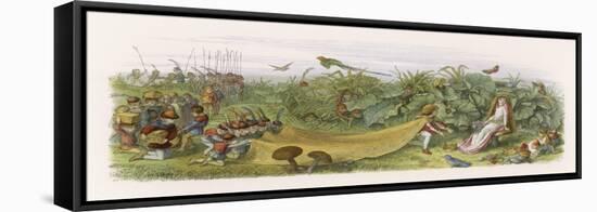 Fairy Prince Pays Court to a Fairy Inviting Her to Share His Crown-Richard Doyle-Framed Stretched Canvas