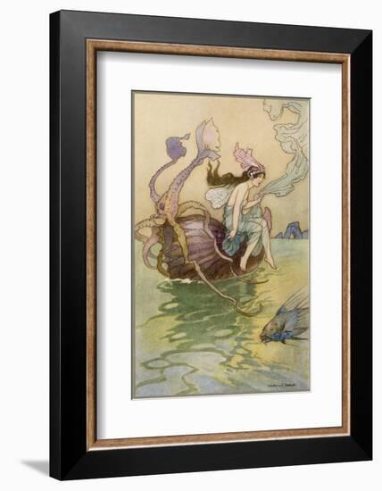 Fairy Riding a Nautilus-Warwick Goble-Framed Photographic Print