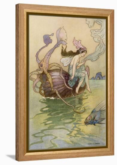 Fairy Riding a Nautilus-Warwick Goble-Framed Premier Image Canvas