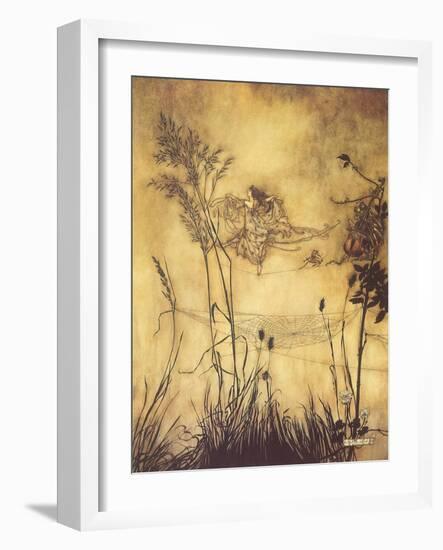 Fairy's Tightrope, 1910-Arthur Rackham-Framed Giclee Print