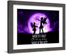 Fairy Sisters What If I Fall What If You Fly-Julie Fain-Framed Art Print
