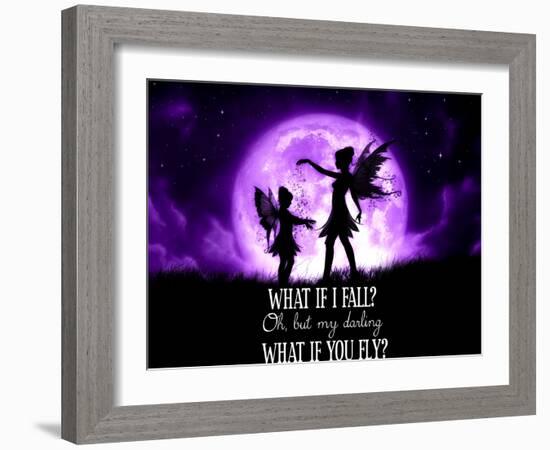 Fairy Sisters What If I Fall What If You Fly-Julie Fain-Framed Art Print