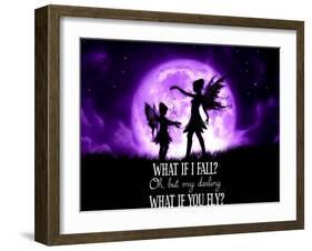 Fairy Sisters What If I Fall What If You Fly-Julie Fain-Framed Art Print