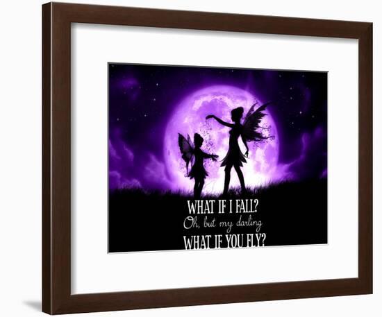 Fairy Sisters What If I Fall What If You Fly-Julie Fain-Framed Art Print