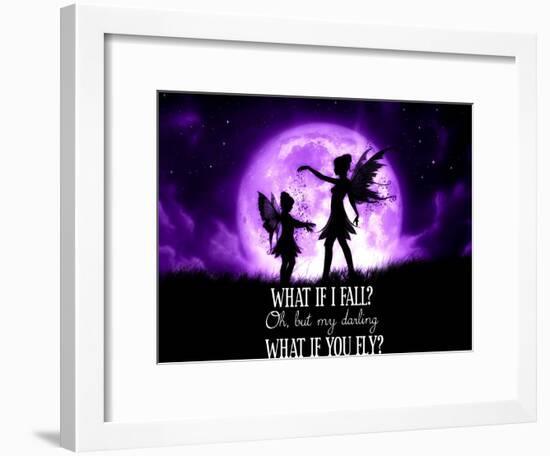 Fairy Sisters What If I Fall What If You Fly-Julie Fain-Framed Art Print