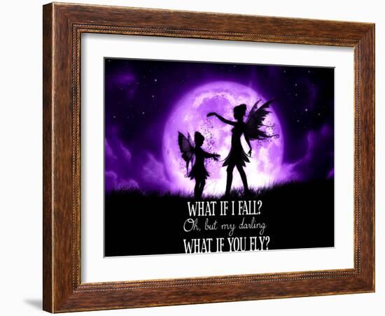 Fairy Sisters What If I Fall What If You Fly-Julie Fain-Framed Art Print