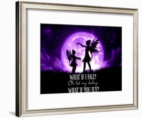 Fairy Sisters What If I Fall What If You Fly-Julie Fain-Framed Art Print