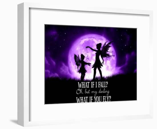 Fairy Sisters What If I Fall What If You Fly-Julie Fain-Framed Art Print